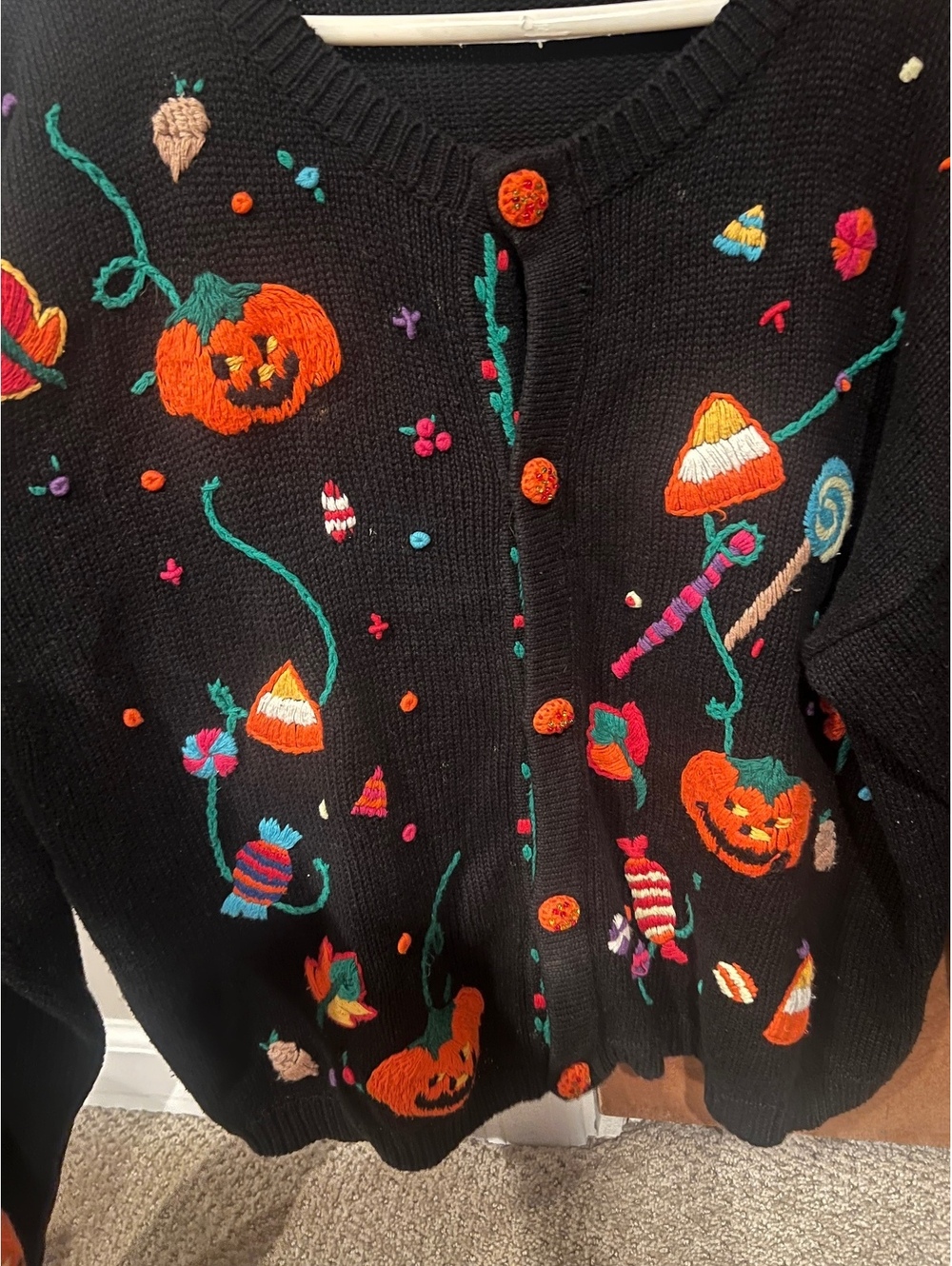 Vintage Halloween Knit Cardigan - Picture 2 of 4